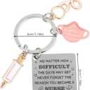 Nurse Graduation Appreciation Keychain, Medical Assistant Key Chain for Women, Funny Mask Injection Nursing Student Practitioner Presents, Female Doctor Work Week Gift for Birthday Thanksgiving