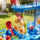 Auto 3-Tier Sand and Water Table with Pump, Summer Outdoor Beach Outside Backyard Activity Sensory Sand Water Table, Birthday Gifts for Toddler Boys Girls Ages 3 4 5 6 7 8