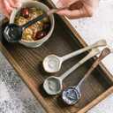 4-Pack - Ceramic Vintage Afternoon Tea, Coffee Whisk, Handmade Spoon, Long-Handle Coffee Scoop, tea scoop for loose tea, Size 5.9 * 1.5in(15 * 4cm)