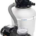 13 Inch Sand Filter Pump System for Above Ground Pools up to 11,000 Gal, 1/3HP Pool Pump Sand Filter Combo, 2500GPH Max Flow, 6-Way Valve with Hose Adapters, Prefilter Basket Easy Clean