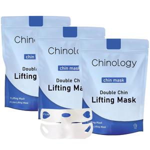 Vuglow Chinology Chin Mask, Chinology Double Chin Lifting Masks, Reusable Lift Chin Strap, Double Chin Reducer Jawline Mask Lifting for Face and Neck, Say Goodbye to Your Double Chin Now(3 pcs)