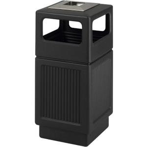 Safco Canmeleon Trash Can, 38 Gallons, Indoor and Outdoor Use, Durable & Weather-Resistant Commercial Garbage Can with Ashtray, Black