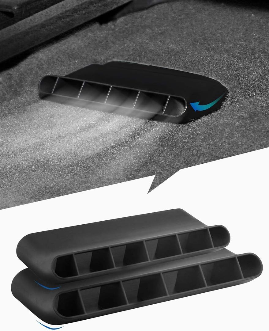 JeCar Under Seat Vent Deflectors Rear AC Vent Directional Extension Accessories Compatible with Chevy Silverado/GMC Sierra 2014-2018