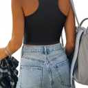 Womens Western Sparkly Fringe Sleeveless Crop Tops Cowgirl Going Out Cropped Tank Tops with Glitter Tassel (M)