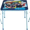 Marvel Avengers 3-Piece Kids Activity Table and Chair Set  Square Table with 2 Folding Chairs, Superhero-Themed Furniture for Ages 3+, Ideal for Playroom, Arts & Crafts, or Snacks