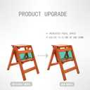 Kitchen Folding Step Stool, Wooden Collapsible Closet Step Ladder for Home