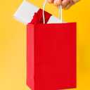 Bakepacker 100 Pcs Red Mini Paper Gift Bags with Handles 6"x4.5"x2.5" Party Favor Bags Multiple Uses (Mini size)