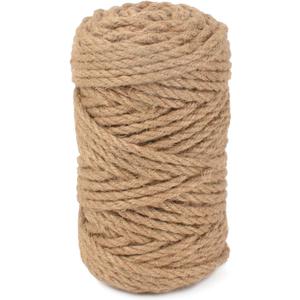 5MM Jute Rope 164 Feet 3Ply Twisted Twine Rope for Crafting, Gift Wrapping, Gardening Home Decoration