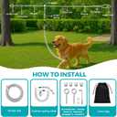 VST Professional Dual Shock-Absorbing Dog Trolley System - 75FT Aerial Dog Run Cable with Spring Tie Out Cable for Large Dogs Up to 250LBS,Chew Proof Zip Line for Backyard/Yard/Camping/Outdoor