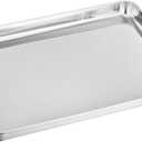 TeamFar Toaster Oven Pan, Stainless Steel Toaster Oven Tray Quarter Sheet Pan, 12.4x 9.7x1, Non Toxic & Healthy, Rust Free & Mirror Finish, Easy Clean & Dishwasher Safe