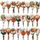 Layhit 24 Pcs Boho Dried Flower Bouquet Mini Wedding Handmade Dry Flowers Decor for Vase Crafts DIY Photo Boutonniere for Men Floral Plant for Bridesmaid Gift Birthday Decor (Gerbera Daisy)