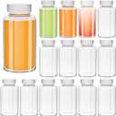 Keketin 4 oz Empty Glass Juice Bottle with White Lid,12 Pack Reusable Wide Mouth Glass Bottles with Lids for Beverages,120ml Shot Bottles for Jam,Ginger and Other Drinks Storage