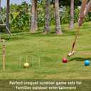 Pointyard Six Player Croquet Set with Premium Wooden Mallets 28 in, Colored Ball, Wickets, Stakes, Perfect Outdoor Game, Yard Game, Party BBQ Game for Adults & Families (Includes Sturdy Carrying Bag)