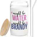 2 x Brandy glasses cup Gifts for Cocktail Lovers, Funny Might Be Brandy Tumbler Gifts For Women 14oz,Tequila Lime drinking jar for Cocktail Lovers