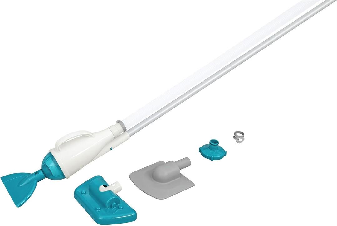 Bestway Flowclear AquaCrawl 88 Inch Pool Vacuum for 15 Feet Above Ground Pools with Removable Debris Bag, Suction Nozzle, Skimmer Head, and Adapters