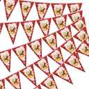 Frienda 6 Pack Derby Party Decorations Horse Racing Bandana Pennant Banner Race Run for the Rose Banner Outdoor Yard Sign Hanging Decorations for Derby Party Supplies