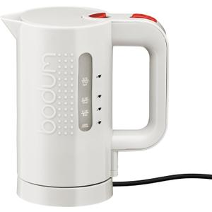 Bodum 17oz Bistro Electric Water Kettle For Coffee & Tea, BPA-Free Plastic, Rapid-Boil, Auto Shut-Off, White (0.5 Quarts)