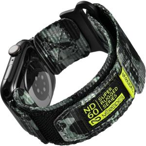 Nereides Compatible with Apple Watch Series 10 Band Series 9/8/7/6/5/4/SE/SE2/SE3, Nylon Sports Strap with Woven Design for 42mm/40mm/41mm/38mm (L, Green Came)