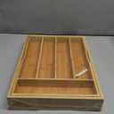 Expandable Bamboo Kitchen Drawer Organizer for Cutlery and Utensils, Adjustable Bamboo Wood Cutlery Tray in Drawer for Flatware and Silverware in Kitchen, (Natural) (7 Slots Expandable)