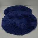 Reyox Plush Shaggy Bath Rug, Contour Mat and Toilet Lid Cover, Soft Microfiber Non Slip Bathroom Rugs Navy Blue Lid Cover
 2 pcs 24'