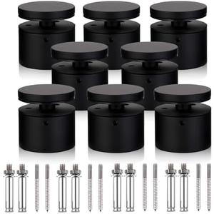 3TO Glass Railing Standoff - 8 Pack Marine Grade SS316 Innovative Standoffs for Balcony Stair Railing Matte Black Modern Design Clamp Comes with Mounting Wrench