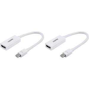 Philips Accessories Mini DisplayPort to HDMI Adapter, Unidirectional, Audio and Video, Full HD 1080p, 4K Ultra HD @ 30Hz, Slim Compact Portable Design, SWV9200F/27, White (Pack of 2)