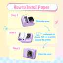 Instant Print Camera for Kids, Christmas Birthday Gifts for Girls Boys Age 3-12, TYPONOS Kids Cameras, Portable Toy Camera for 3 4 5 6 7 8 9 10 Year Old Girl with 32GB SD Card, Purple, 1 Count