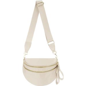 Pure Colour Crossbody Bag Bum Bag for Women,Spacious Purse Fanny Packs Belt Bag,Oversized Bum Bag (Colour Bum Bag-Beige)