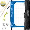 Park & Sun Sports Tournament Flex 1000: Portable Outdoor Volleyball Net System (Blue)