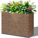BAYN Large Rectangular Metal Garden Block Planter Box 32x12x24 Inch | Hand-Hammered, Thicken and Weather-Resistant Coating, Heavy Duty, Easy Assembly, Planter for Patio, Porch, Deck