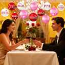 54 Pcs Valentine's Day Hanging Decorations Set Hanging Foil Swirls Decor Ball Ornament Ceiling Decorations for Valentines, Anniversary, Birthday Party Supplies(Red Pink White)