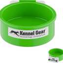 Dog Crate Water Bowl No Spill, 20oz Food-Grade Polypropylene Feeder, Secure Crate Mount with Covered Parts, Travel-Ready & Easy to Clean (Green)