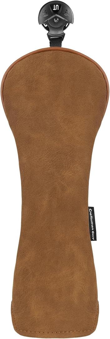 Craftsman Golf 3pcs or 1pc Rustic Vintage Brown Matte Soft Thick Classy Golf Headcover Head Cover Protector for Woods and Driver Hybrids Putters