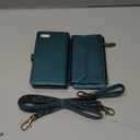 Defencase Compatible with iPhone SE 2020 2022 Case Wallet with RFID Blocking Card Holder for Women Men, PU Leather Magnetic Snap Flip Zipper Strap Wallet Phone Case Fit for iPhone SE/7/8, Dark Blue