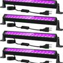 38W LED Black Light Bar, Blacklight Bars with Plug and Switch Light Up 22x22ft Area for Glow Party Halloween Parties Bedroom Decorations Stage Lighting 4 Pack