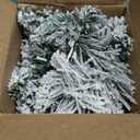 1.45FT Unlit Snow Flocked Artificial Holiday Christmas Tree No Lights, Full Hinged Spruce Branch Tips for Home, Office, Party Decoration No Prelit Foldable Base