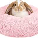 Bunny Bed Rabbit Hideout Large Soft & Comfortable Small Animal Bedding Cozy Bed Mat Warm Hideaway Cage Accessories for Guinea Pig (Pink)