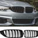 F32 Grille - Front Kidney Grille Compatible with 2014-2020 4 Series F32/F33/F36 428i 430i 435i 440i2015-2019 F82 F83 M4 3 Series F80 M3 Double Slats Glossy Black