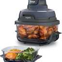 Ninja Crispi 4-in-1 Glass Air Fryer | 450F | Non-Toxic | 4QT & 6-Cup Glass Containers w/Lids | Microwave, Freezer, Dishwasher Safe | Max Crisp, Air Fry, Bake, Recrisp | Cyberspace Gray, FN101GY