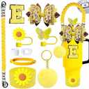 Accessory Set for Stanley Cup 30oz/40oz – Handle Strap, Daisy Silicone Boot, Bow & Tumbler Charms, Letter Stickers, Straw Topper, Compatible for Stanley Quencher H2.0