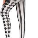 Spooktacular Creations Halloween Clown Tights for Adult Women, Halloween Black and White Harlequin Tights for Halloween Costume Cosplay Parties (Black, M)