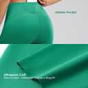 MCEDAR Compression Leggings No Front Seam for Women 25" with Pocket High Waisted Tummy Control Yoga Pants (Green, M)