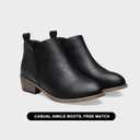 Jeossy Women's 9615 Chelsea Ankle Boots Cutout Perforated Short Booties Slip on (Black)