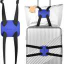 Luggage Straps Bag Bungee for Luggage High Elastic Suitcase Adjustable Belt Bag Bungees with Buckles (Black/Blue)