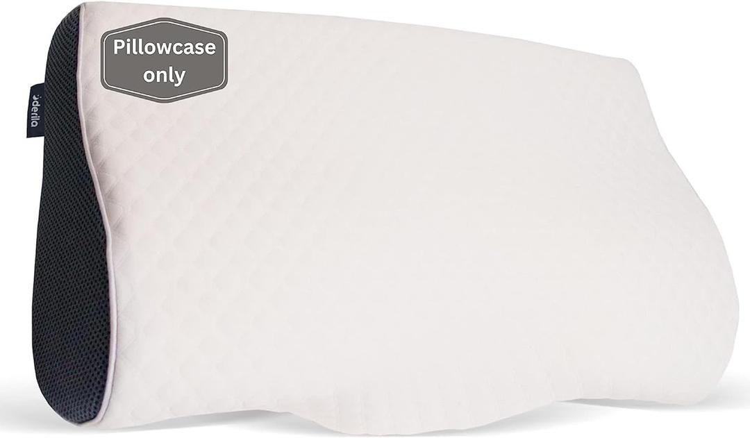 Derila King Size Pillowcase | Designed to Keep Your Derila Memory Foam Pillow for snoring Relief Covered and Protected with This Crisp, Clean, White Pillowcase Made from Premium Materials (King Size (23.6" x 13.4" x 4.3"))