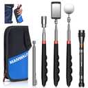 Telescoping Magnetic Pickup Tool Set with Portable Bag, Extendable Flashlight with 360 Inspection Mirror, Birthday Day Gifts for Him Adults, Gifts for Men Mechanics, and Handymen, Blue