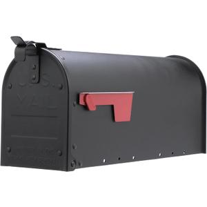 Architectural Mailboxes Admiral Rust-Proof Aluminum Metal Post Mounted Mail Box for Outside, Black, Medium Curbside Mailbox, USPS Approved for Residential Delivery