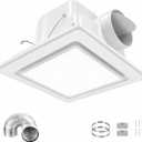 Bathroom Exhaust Fan with Light, 13.4" Panel Ultra Quiet Ventilation Fan