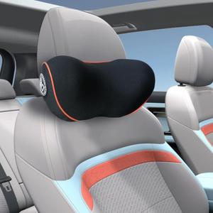 Really Comfy Car Headrest Pillow, Car Pillow for Driving with Adjustable Strap, Space Memory Foam Neck Pillow, Breathable Removable Cover - Travel Neck Pillow(Light orange Side Rope)