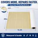 Self-Adhesive TPO Butyl Roofing Membrane, 60 Mil, 20'' X 16'